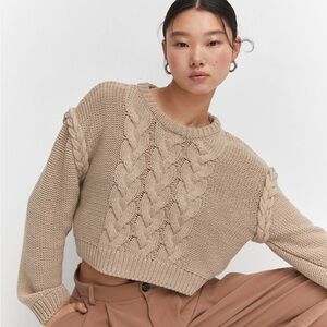 Mango Knitted Braided Sweater